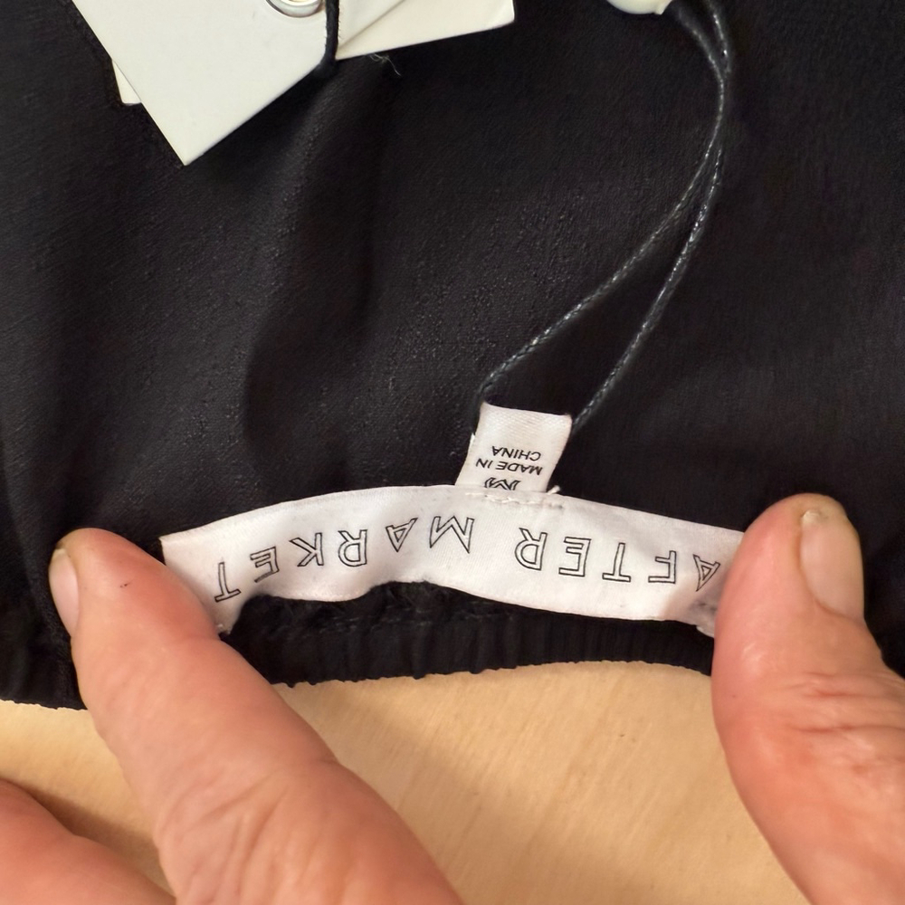 Women's After Market Blouse halter LS Top, Size M Black - Picture 12 of 12